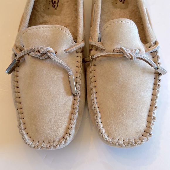 UGG Sherpa Lined Suede Driving Loafers - Picture 1 of 8
